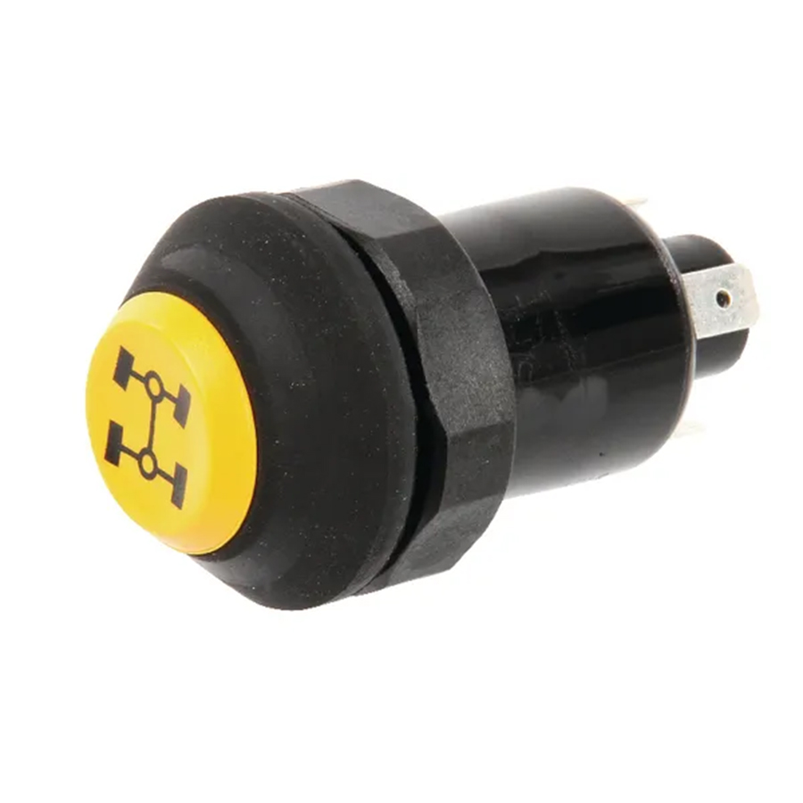 Comutator tip buton tracțiune pe 4 roți rotund galben