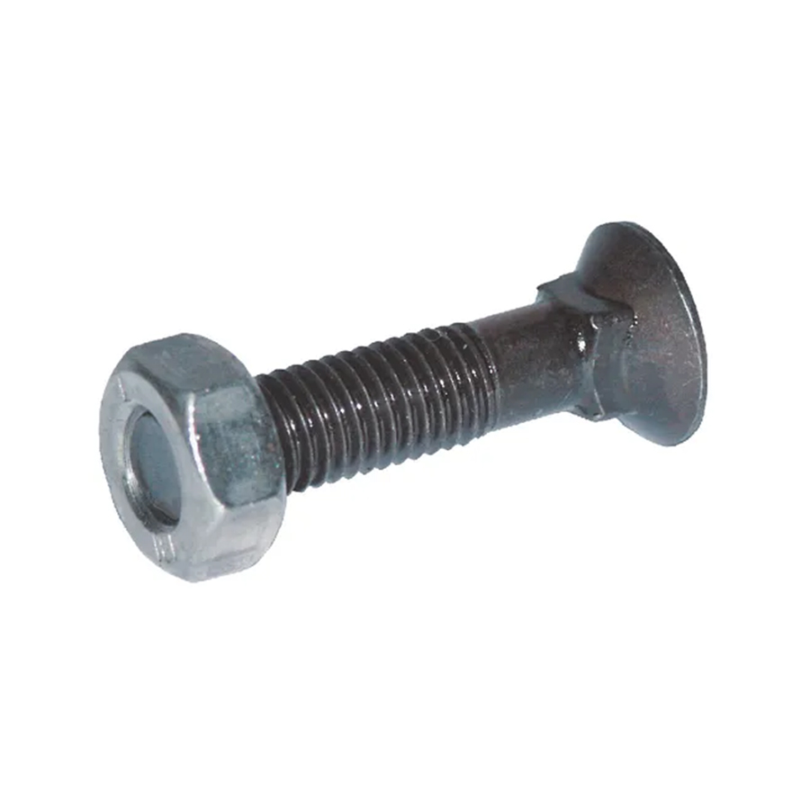 Șurub plug cu gât pătrat și piuliță M12x45mm