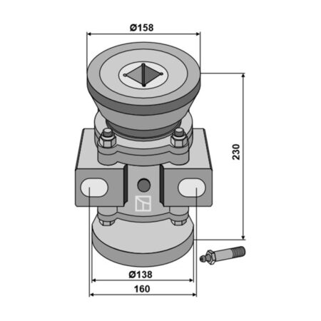 Lagar complet pentru ax patrat 40X40