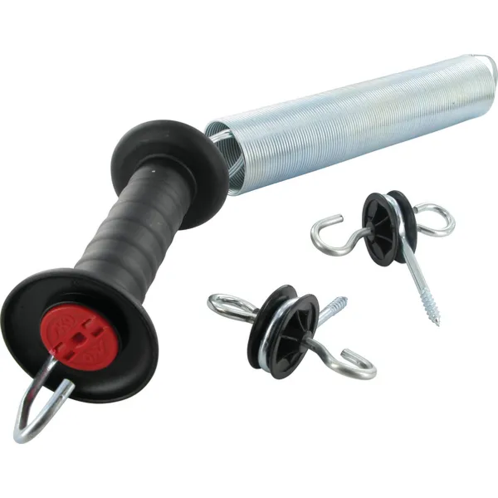 Set poarta pentru gard electric, maner negru
